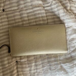 Kate Spade Metallic Gold Zip Around Wallet